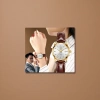 A men's watch with a golden case, white dial and brown leather strap Specification image